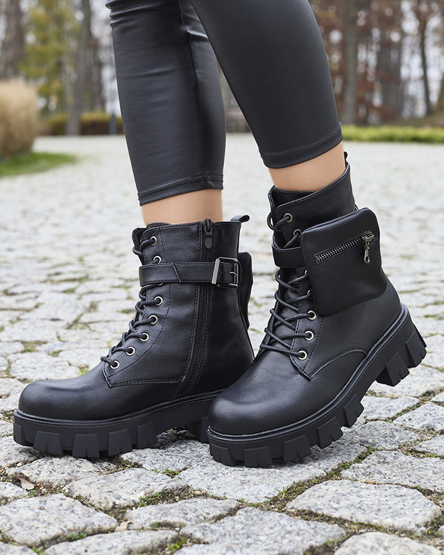 OUTLET Černé dámské boty Bagger s pouzdrem Feffle- Obuv