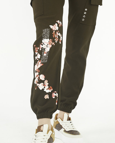 Dámské cargo kalhoty, zelené - Oblečení