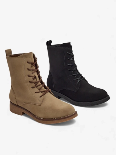 Еко шкіряні матові шнуровані жіночі ботільйони Treviline