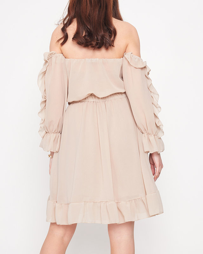 Dámské béžové španělské šaty - Oblečení