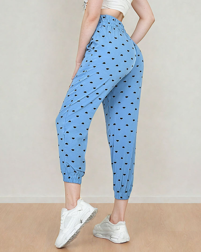 Royalfashion Dámské látkové kalhoty se srdíčky