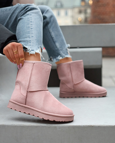 Dámské zateplené sněhule z ekokůže v růžové barvě Xetik - Obuv