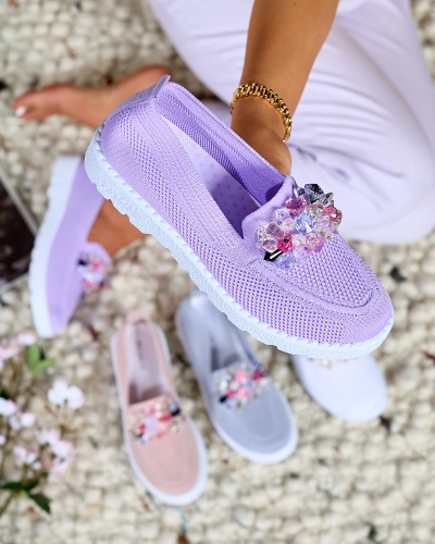 Royalfashion Fialové dámské polobotky Enweta