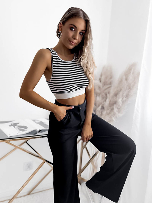 Широкі жіночі штани чорного кольору - Одяг