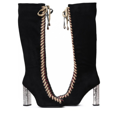 Чорні черевики з плетеними шнурками Kira - Взуття