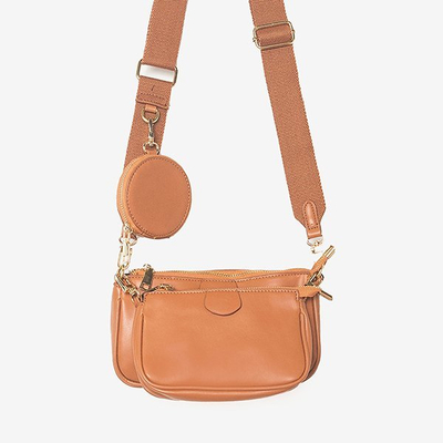 Жіноча сумочка з трьох частин коричневого кольору - Сумочки