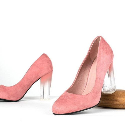 OUTLET Рожеві насоси на прозорій стійці Лорна - Взуття