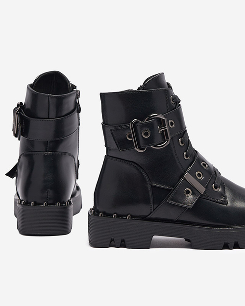 Чоботи жіночі чорні утеплені з орнаментом Erita - Взуття