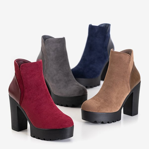 Сірі ботильйони на підборах Chofa - Взуття