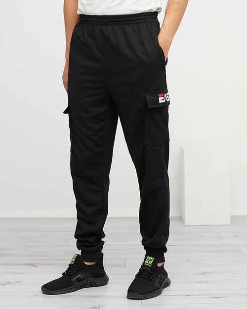 Чоловічі чорні спортивні штани з кишенями - Одяг