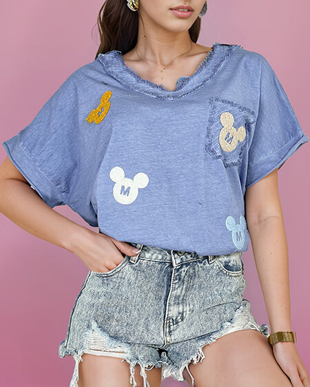 Royalfashion Dámské tričko s nášivkami