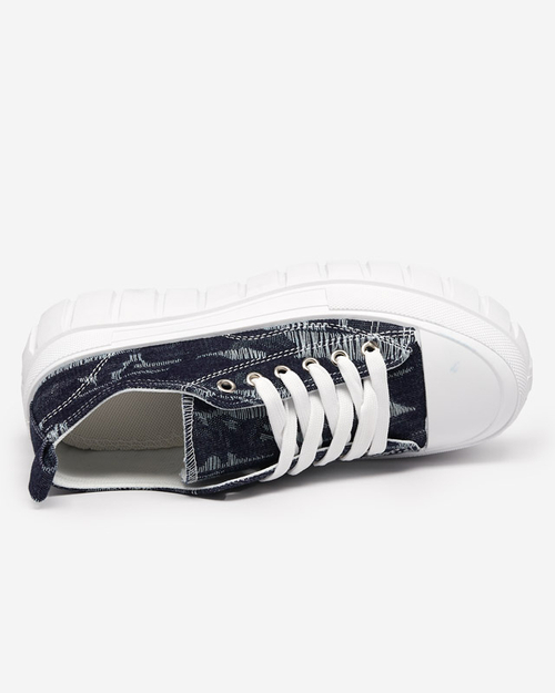 Темно-сині жіночі кеди на платформі Resi