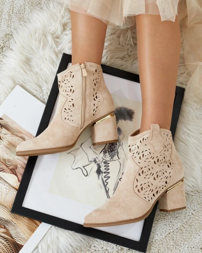 Royalfashion Ažurové nízké kozačky na jehle Womir