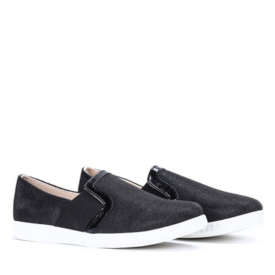 Czarne tenisówki typu slip on - Obuwie