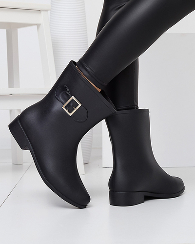 Чорні жіночі дощові чоботи матові з пряжкою Safoci - Взуття