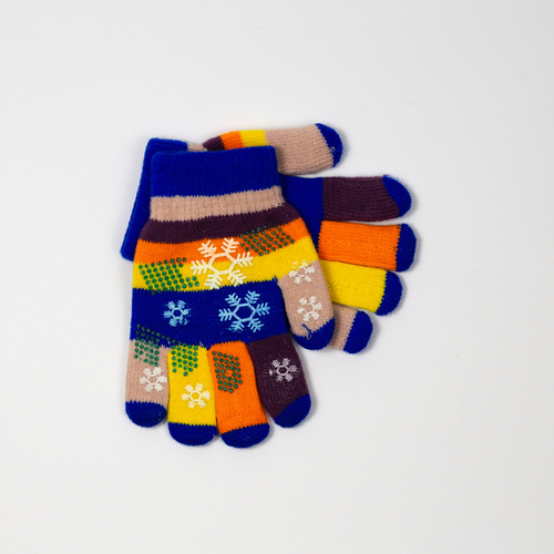 Сині дитячі рукавиці зі сніжинками