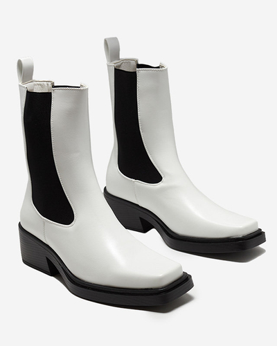 Bílé dámské vysoké slip on boty Darran - Obuv