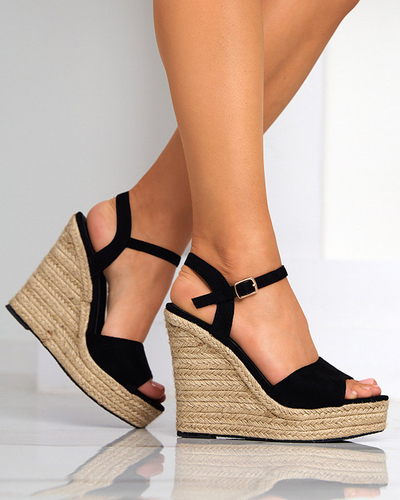 Жіночі босоніжки на високому каблуці чорного кольору Kentui - Взуття