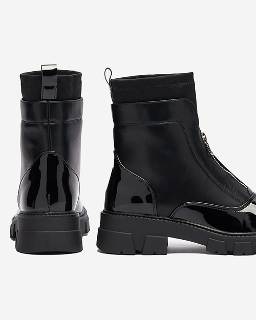 Жіночі черевики на блискавці посередині чорного кольору Elibe- Footwear