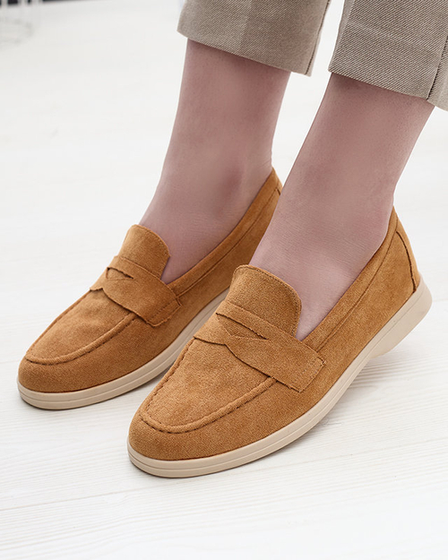 Жіночі мокасини з екозамші верблюжого кольору Daffer- Footwear