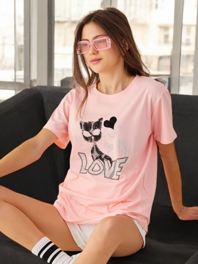 Royalfashion Dámské bavlněné tričko Cat Love