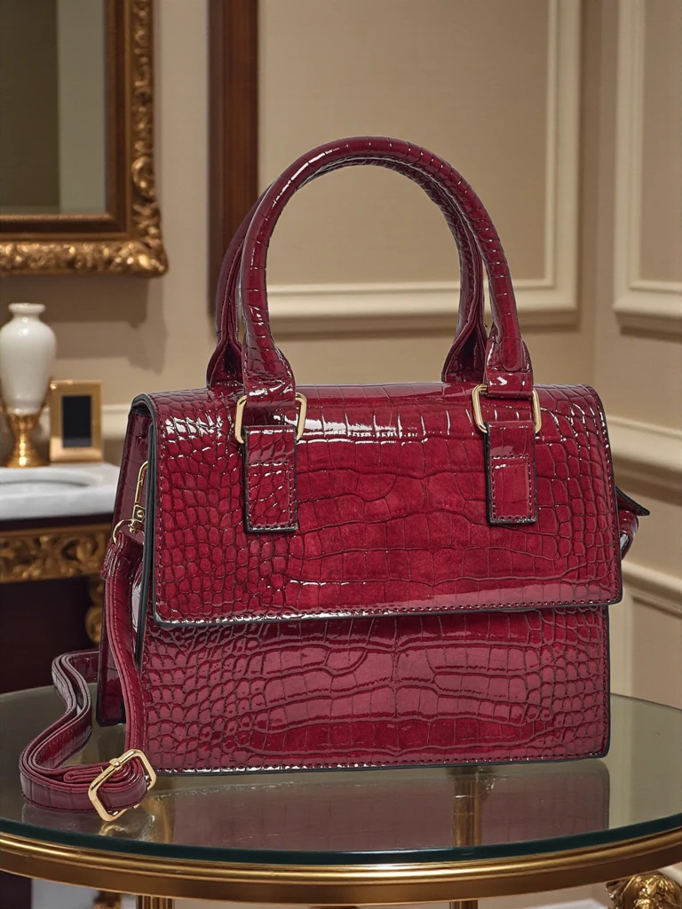 Lakovaná Malá dámská kabelka z eko kůže Veluna