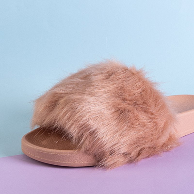 Dámské práškové pantofle s kožešinou Danita - Obuv