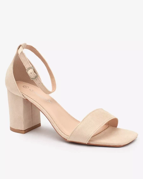 Royalfashion Жіночі босоніжки на низькому ходу бежеві Helrem