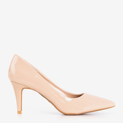 Бежево-рожеві лаковані туфлі на підборах Brucie - Взуття