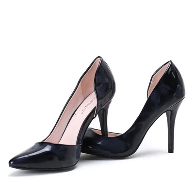 Czarne szpilki z wycięciem Musa - Obuwie