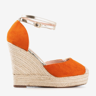 Oranžové espadrily na vysokém klínu Sablaca - Obuv 1
