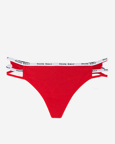 Жіночі червоні бавовняні трусики стринги в смужку - Нижня білизна