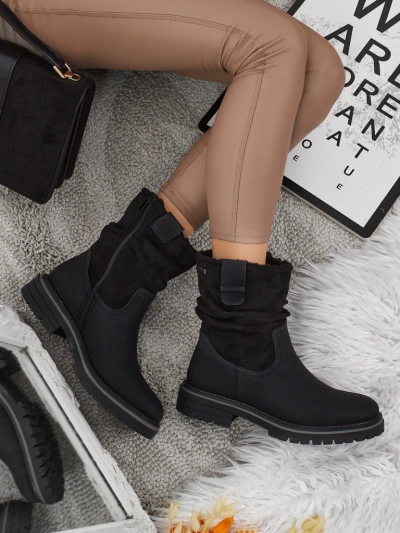 Vyšší dámské eko semišové kotníkové boty Liora