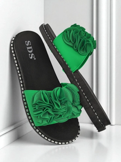 Royalfashion Жіночі тапочки на плоскій підошві Flora Verde