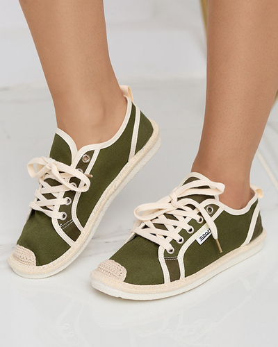 Zelené tkané dámské tenisky Mokida - Obuv