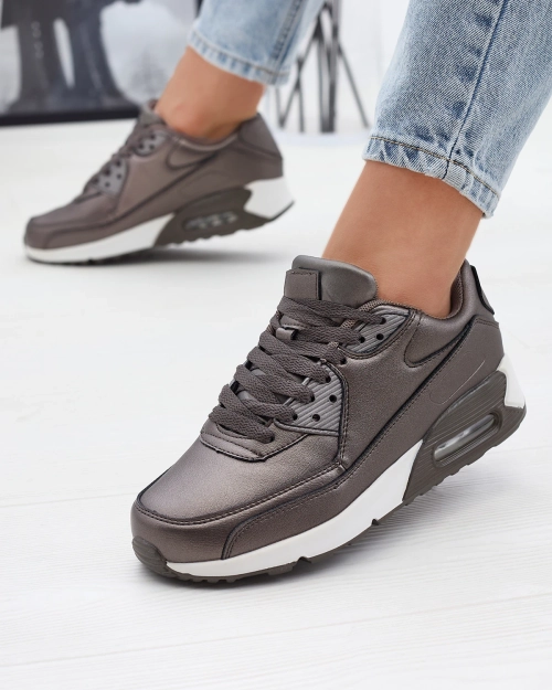 Жіночі спортивні кросівки на шнурівці графітового кольору Moteri - Взуття