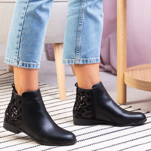 Чорні черевики з блискітками Pajetka - Взуття