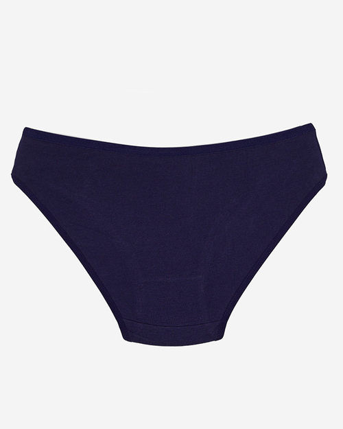 Бавовняні жіночі трусики темно-синього кольору з вишитим котом - Нижня білизна