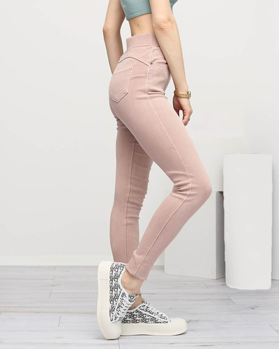 Dámské světle růžové treggings- Oblečení