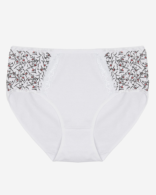 Труси жіночі з білим принтом. PLUS SIZE- Нижня білизна