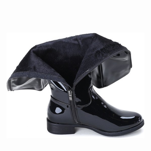 Czarne kozaki lakierowane Wild Thoughts - Obuwie