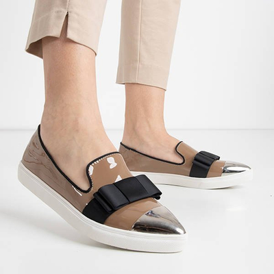 Туфлі з лакованим носком у кольорі хакі Barbara- Взуття