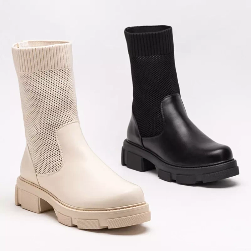 OUTLET Жіночі бежеві ажурні ботильйони Roibu - Взуття