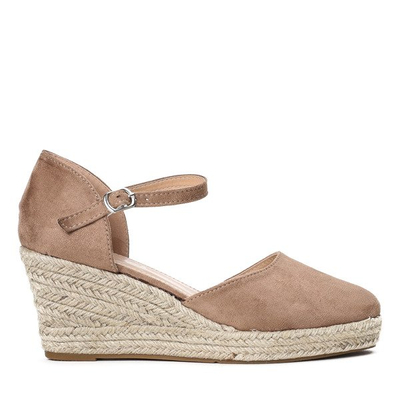Světle hnědé espadrily na klínech Chia - obuv 1