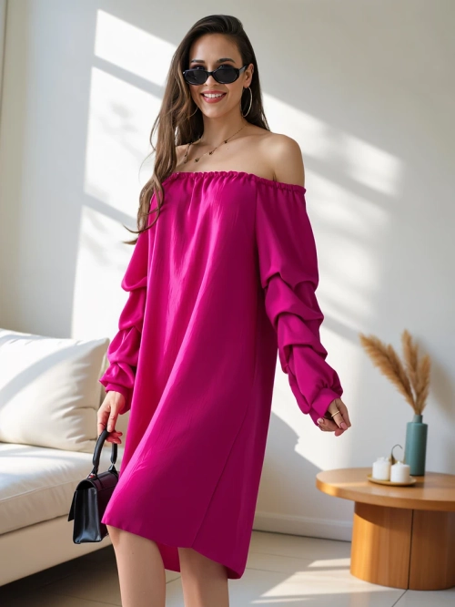 Royalfashion Гладке жіноче плаття а-ля Іспанія з рюшами