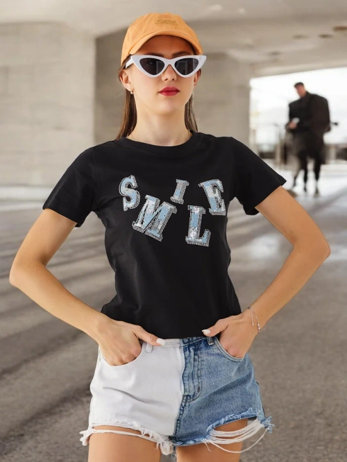 Royalfashion Жіноча бавовняна блузка з написом