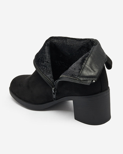 Royalfashion Чорні жіночі черевики з екозамші на низькій шпильці Rejerry