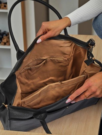 Dámská kabelka Aristea Nero černá ekologická kůže 41x31 elegantní