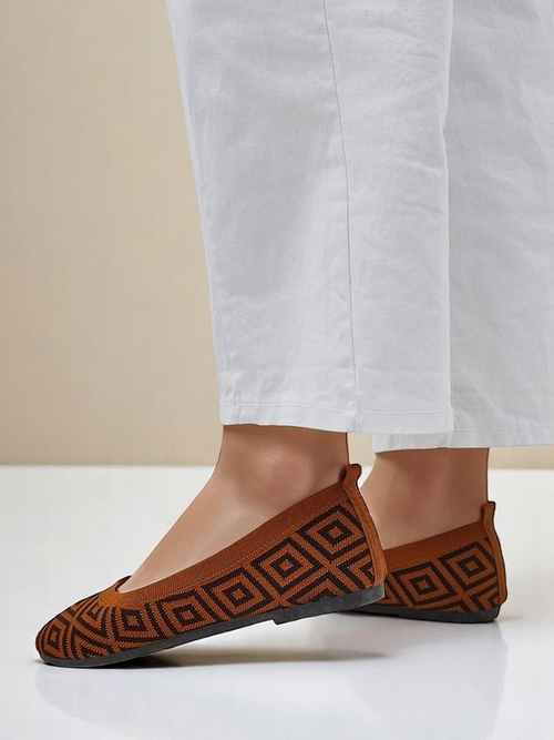 Royalfashion жіночі тканинні балетки з геометричним принтом Metric