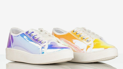 Bílé holografické tenisky na platformě Insane - Obuv 1